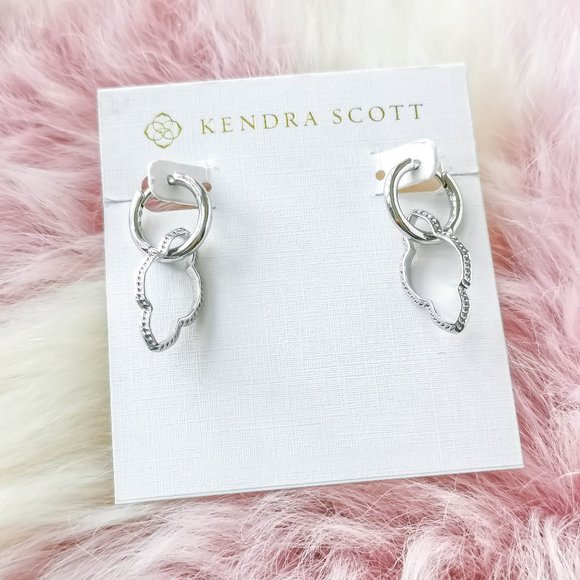 Kendra Scott Silver Abbie Convertible Huggie Earrings - Picture 1 of 3